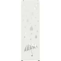 vidaXL Regen Paraplu Stand met opslag Wit 15,5 x 15,5 x 49 cm Staal