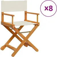 vidaXL Tuinstoelen 8 st inklapbaar stof crèmewit