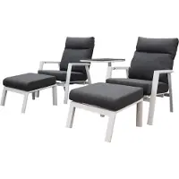 AVH-Collectie Vegas Tracy lounge balkonset 5 delig verstelbaar wit aluminium