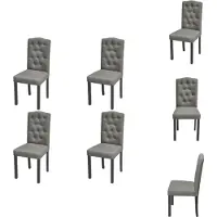 vidaXL Eetkamerstoelen, 4 stuks, grijs, stof - Eetkamerstoelen
