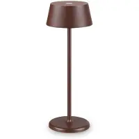 Ideal Lux LED oplaadbare buiten tafellamp Puur bruin metaal 32 cm Pure, bruin / roest, Woon-/ Eetkamer, metaal, Modern