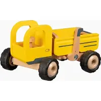 Goki Houten voertuig: KIEPWAGEN 25x17x14,5cm, met rubberen banden, 3+