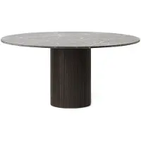 Vipp 495 Tafel Rond Ø150 Cm Grijs / Donker Eiken - Eettafels & bartafels Marmer Dark Oak - 49511