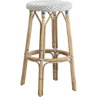 Sika-Design Simone Barkruk 78 Cm Wit - Barkrukken Rotan White - 9184CPWH