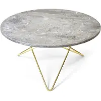 OX Denmarq O Table salontafel grijs marmer, messing onderstel