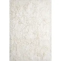 Layered Shaggy Pooltapijt 250x350 Cm Gebroken Wit - Monochrome vloerkleden Wol Bone White - SHOW250350