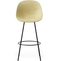 Normann Copenhagen Barstoel Mat Bar Chair 75 cm Black Steel Hemp