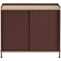 Muuto Enfold Dressoir 45x100 Cm Geolied Eiken / Deep Red - Dressoirs en buffetkasten Gepoedercoat Staal Oiled Oak - ENSBD100A05