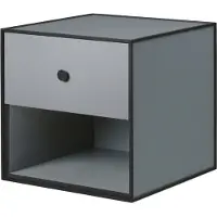 Audo Copenhagen Frame 35 Nachtkastje Met 1 Lade Donkergrijs - Nachtkastjes Melamine Dark Grey - 71073-001832