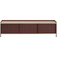 Muuto Enfold Dressoir 45x186 Cm Geolied Eiken / Deep Red - Dressoirs en buffetkasten Staal Oiled Oak - ENSBD186A05