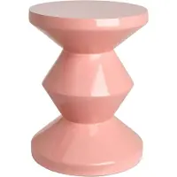 Pols Potten Zig Zag Kruk Lichtroze - Bijzettafels & buffetten Hout Light Pink - 510-070-074