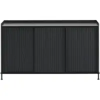 Muuto Enfold Dressoir 45x148 Cm Zwart / Antraciet - Dressoirs en buffetkasten Gepoedercoat Staal Black - ENSBD148A01
