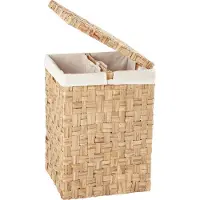 Dixie Lily Laundry Basket With Divider - Wasmanden Waterhyacint Natural - 45148