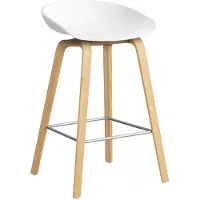 HAY Aas 32 2.0 Barkruk 65 Cm Gelakt Eiken / Wit - Barkrukken Polypropyleen White - AA003-D159-AA51-01UF
