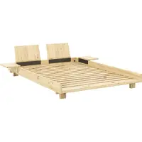 Karup Social Bedframe Met Rugleuningen & Bijzettafels Blank Gelakt 140x200 Cm - Bedden Dennenhout Natural - 434101140204
