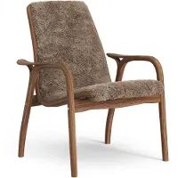 Swedese Laminett Fauteuil Shapenvacht Gelakt Walnoothout / - Fauteuils Schapenvacht Sahara - 23101|V1255