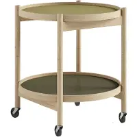 Brdr. Krüger Bølling Tray Table model 50 roltafel leaf, onbehandeld eikenhouten onderstel