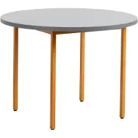 HAY Tafel Two-Colour Ochre Powder Coated Steel Frame Light Grey Ø105 x H74 cm
