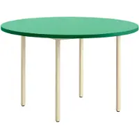 HAY Tafel Two-Colour Ivory Powder Coated Steel Frame Green Mint Ø120 x H74 cm