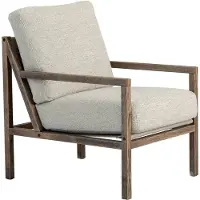 Jonas Ihreborn Seventy Five Wood Fauteuil Gerookt Eikenhout / Zand - Fauteuils Bouclé Sand - SEFFEOL-BAR2