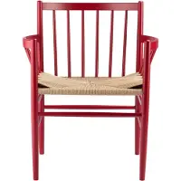 FDB Møbler J81 Fauteuil Robijnrood - Stoelen Beuken Ruby Red - J81S31091202
