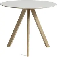 HAY Cph 20 2.0 Tafel Ø90 Cm Gelakt Op Waterbasis Eiken / Gebroken Wit - Eettafels & bartafels Linoleum Offwhite - AE815-A529-AR08