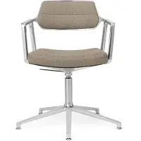 Vipp 453+ Draaistoel Gepolijst Aluminium / - Bureaustoelen Textiel Dark Sand - 453+33G01