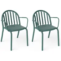 Fatboy Fred's Fauteuil Pak Van 2 - Tuinstoelen Aluminium Dark sage - 106484