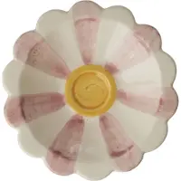 Rice Flower Dipschaal Met Handgeschilderde Strepen Roze - Serveerkommen Keramiek Pink - CEDBW-HPIXCI