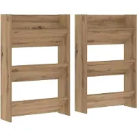 vidaXL Schoenenkast 2 st 60 x 18 x 90 cm Bewerkt hout Artisan Eiken