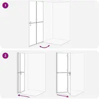 vidaXL Inloopdouche wand Zwart 100 x 6,5 x 190 cm