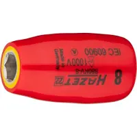 Hazet Dopsleutel · geïsoleerd 880KV-8 · 3/8 inch (10 mm) vierkant hol · Buiten-zeskant-tractieprofiel · SW 8 mm