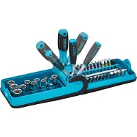 Hazet Dopsleutelset 856-1HP | 1/4 inch (6,3 mm) vierkant hol, 1/4 inch (6,3 mm) zeskant massief | Buiten-zeskant-tractieprofiel, Sleufprofiel, Kruiskop profiel PH | 38-delig
