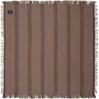 Lexington Striped Stoffen Servet Met Franjes 50x50 Cm - Servetten & accessoires Katoen Brown - 12533002-7911-NA10