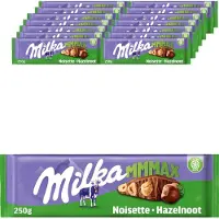 Milka Mmmax Chocolade Reep Hazelnoot - Doos 14 x 250g - Chocoladerepen en Tabletten - Voorraad - Verjaardag Cadeau Vrouw of Man - Geschenkset voor Man en Vrouw