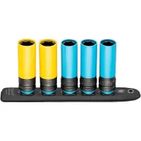 Hazet SmartRail · Flexibele kunststof opsteekstrip 903SLG-SR/5 · 1/2 inch (12,5 mm) vierkant hol · Buiten-zeskant-tractieprofiel · 5-delig · 17 · 19