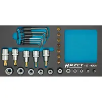 Hazet Dopsleutelset - TORX 163-192/24 - 1/2 inch (12,5 mm) vierkant hol, 1/4 inch (6,3 mm) vierkant hol - Buiten-TORX-profiel, Binnen-TORX-profiel - 24-delig - T8 – T55 - E5 – E20