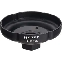 Hazet Oliefitersleutel 2169-76K · 1/2 inch (12,5 mm) vierkant hol · Ribbelprofiel · SW 76 mm