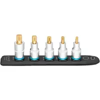 Hazet SmartRail set van 5 inwendige torx-bits voor steeksleutel, 1/2 inch (zwart, M6 - M14, kort)
