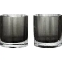 Ferm Living Ripple tumbler glas 25 cl 2-pack Smoked Grey
