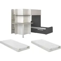 Vente-unique Stapelbed hout zwart 90 x 190 cm SAMUEL