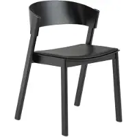 Muuto Cover Side Chair Black Leather|Black