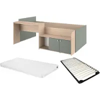 Vente-unique Combinatiebed hout amandelgroen 90 x 200 cm, 90