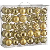 Mica Decorations Christmas Baubles Set - 60 Pieces - Ø7 cm - Unbreakable - Gold