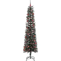 vidaXL Kunstkerstboom met 300 LED Groen 210 cm PVC en Plastic en Staal