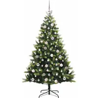vidaXL Kunstmatige Scharnierende Kerstboom 300 LEDs Groen 180 cm