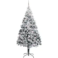 vidaXL Kunstkerstboom Wit 210 cm PVC en Staal en Kunststof