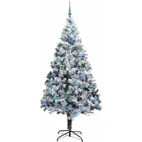 vidaXL Kunstkerstboom Wit 210 cm PVC en Staal en Kunststof