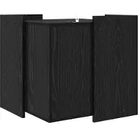 vidaXL Kattenbakomheining Zwart eiken 53 x 53 x 51 cm Bewerkt hout