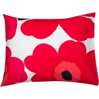 Marimekko Unikko Kussensloop 50x70 Cm Rood / Wit - Kussenslopen Katoen White - 074204-001